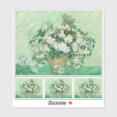 Vincent van Gogh, Vaas met Rozen, Rozen in de vaas Sticker (Vel)