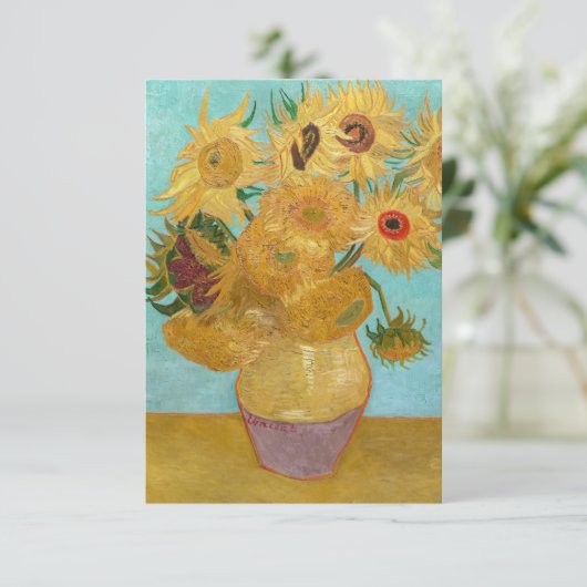 Vincent Van Gogh - Vaas met twaalf zonnebloemen Bedankkaart (Staand voorkant)