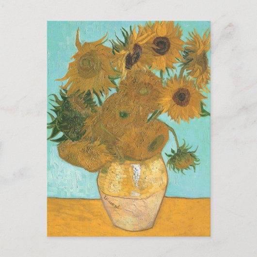 Vincent van Gogh - Vaas met twaalf zonnebloemen Briefkaart (Voorkant)
