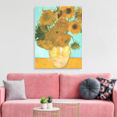 Vincent van Gogh - Vaas met twaalf zonnebloemen Canvas Afdruk (Insitu (Woonkamer))