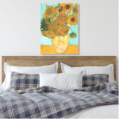 Vincent van Gogh - Vaas met twaalf zonnebloemen Canvas Afdruk (Insitu (Slaapkamer))