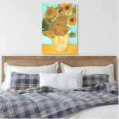 Vincent van Gogh - Vaas met twaalf zonnebloemen Canvas Afdruk (Insitu (Slaapkamer))