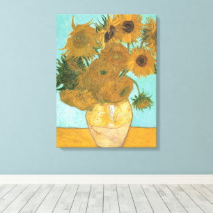 Vincent van Gogh - Vaas met twaalf zonnebloemen Canvas Afdruk