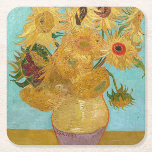 Vincent Van Gogh - Vaas met twaalf zonnebloemen Kartonnen Onderzetters