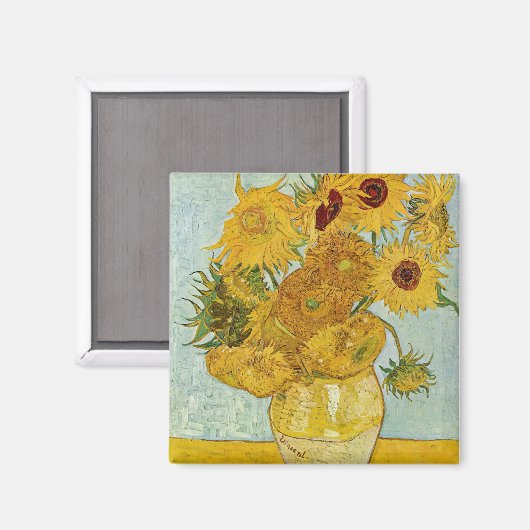 Vincent Van Gogh - Vaas met twaalf zonnebloemen Magneet (Voorkant / Achterkant)