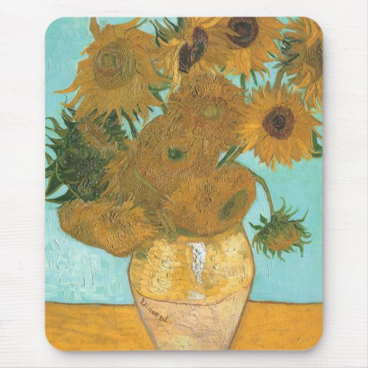 Vincent van Gogh - Vaas met twaalf zonnebloemen Muismat (Voorkant)