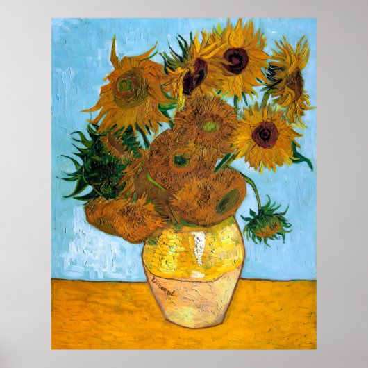 Vincent van Gogh, Vaas met twaalf zonnebloemen Poster (Voorkant)