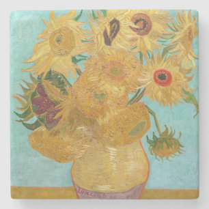 Vincent Van Gogh - Vaas met twaalf zonnebloemen Stenen Onderzetter