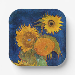 Vincent van Gogh - Vaas met vijf zonnebloemen Papieren Bordje