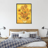 Vincent van Gogh - Vaas met vijftien zonnebloemen Canvas Afdruk (Insitu (Slaapkamer))
