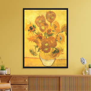 Vincent van Gogh - Vaas met vijftien zonnebloemen Canvas Afdruk