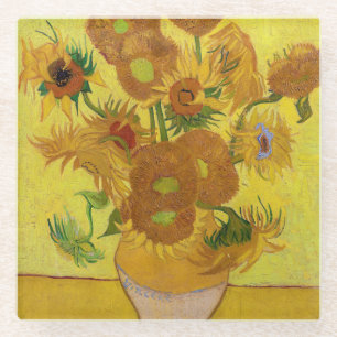 Vincent van Gogh - Vaas met vijftien zonnebloemen Glazen Onderzetter