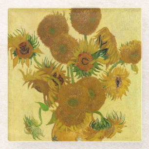 Vincent van Gogh - Vaas met vijftien zonnebloemen Glazen Onderzetter