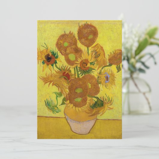 Vincent van Gogh - Vaas met vijftien zonnebloemen Kaart (Staand voorkant)
