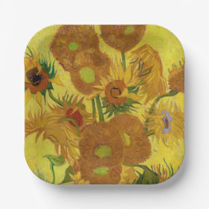 Vincent van Gogh - Vaas met vijftien zonnebloemen Papieren Bordje