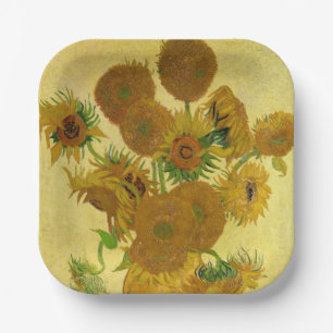 Vincent van Gogh - Vaas met vijftien zonnebloemen Papieren Bordje
