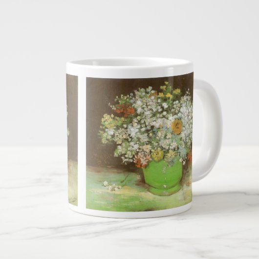 Vincent van Gogh - Vaas met Zinnia's en bloemen Grote Koffiekop (Voorkant rechts)