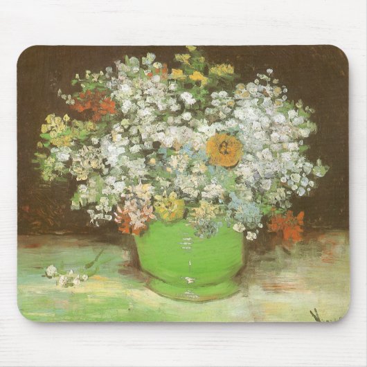 Vincent van Gogh - Vaas met Zinnia's en bloemen Muismat (Voorkant)