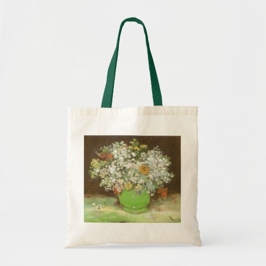 Vincent van Gogh - Vaas met Zinnia's en bloemen Tote Bag (Voorkant)