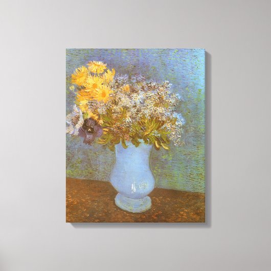 Vincent van Gogh Vaas van Lilacs, Daisies, Anemone Canvas Afdruk (Voorkant)