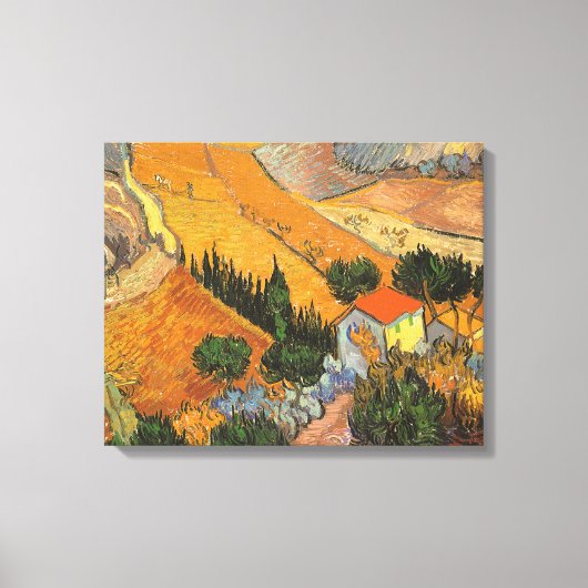 Vincent van Gogh - Vallei met ploeger Canvas Afdruk (Voorkant)