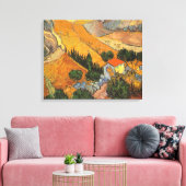 Vincent van Gogh - Vallei met ploeger Canvas Afdruk (Insitu (Woonkamer))
