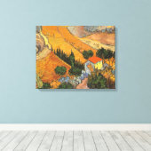 Vincent van Gogh - Vallei met ploeger Canvas Afdruk (Insitu (Houten vloer))