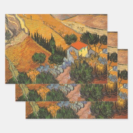 Vincent van Gogh - Vallei met ploeger Inpakpapier Vel (Set)