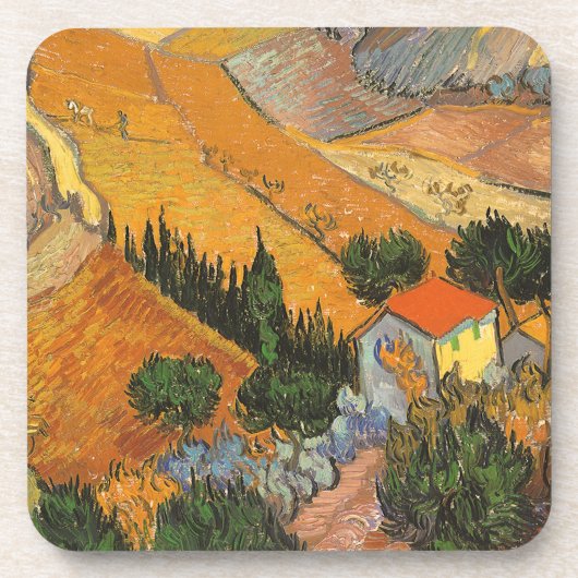 Vincent van Gogh - Vallei met ploeger Onderzetter (Voorkant)