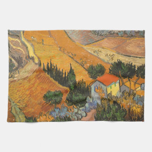 Vincent van Gogh - Vallei met ploeger Theedoek