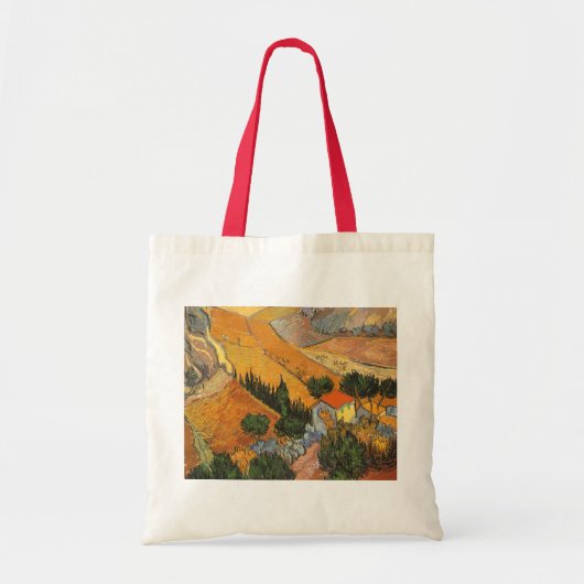 Vincent van Gogh - Vallei met ploeger Tote Bag (Voorkant)