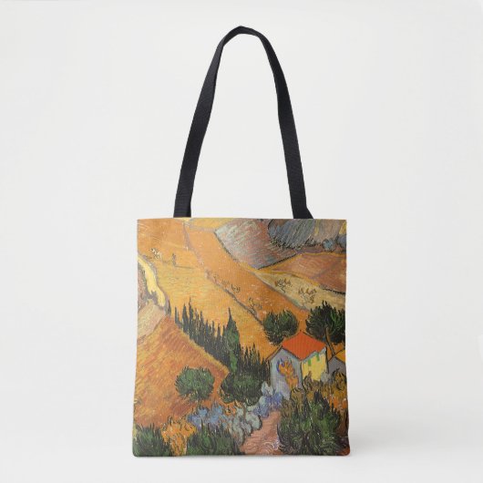 Vincent van Gogh - Vallei met ploeger Tote Bag (Voorkant)