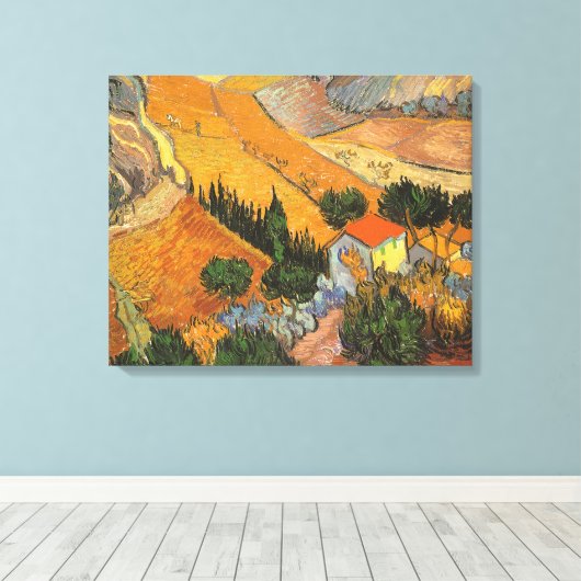 Vincent van Gogh - Vallei met ploegman Canvas Afdruk (Insitu (Houten vloer))