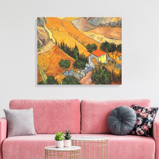 Vincent van Gogh - Vallei met ploegman Canvas Afdruk (Insitu (Woonkamer))