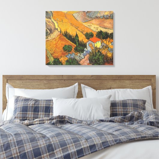 Vincent van Gogh - Vallei met ploegman Canvas Afdruk (Insitu (Slaapkamer))