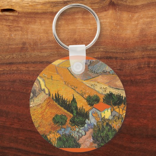 Vincent van Gogh - Vallei met ploegman Sleutelhanger (Achterkant)