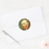 Vincent van Gogh - Van Gogh Zelfportret Ronde Sticker (Envelop)
