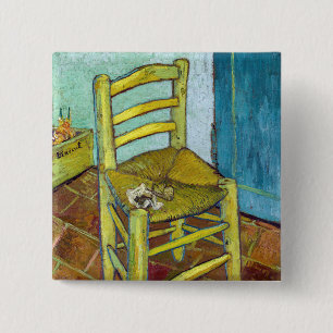 Vincent van Gogh - Van Gogh's voorzitter Vierkante Button 5,1 Cm