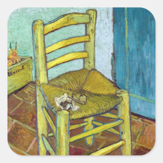 Vincent van Gogh - Van Gogh's voorzitter Vierkante Sticker (Voorkant)