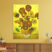 Vincent van Gogh - Vase 12 Zonnebloemen Canvas Afdruk (Insitu (Woonkamer))