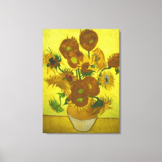 Vincent van Gogh - Vase 12 Zonnebloemen Canvas Afdruk (Voorkant)