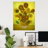 Vincent van Gogh - Vase 12 Zonnebloemen Poster (Thuiskantoor)