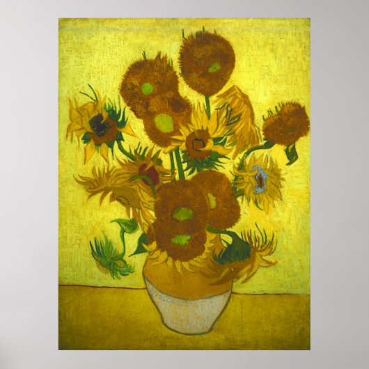 Vincent van Gogh - Vase 12 Zonnebloemen Poster (Voorkant)