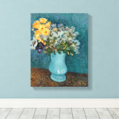 Vincent van Gogh | Vase bloemen 1887 Canvas Afdruk (Insitu (Houten vloer))