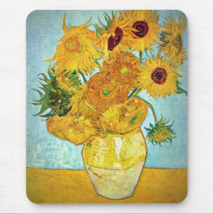 Vincent van Gogh - Vase met 12 zonnebloemen Muismat