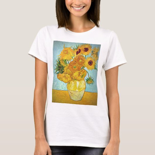Vincent van Gogh - Vase met 12 zonnebloemen T-shirt (Voorkant)