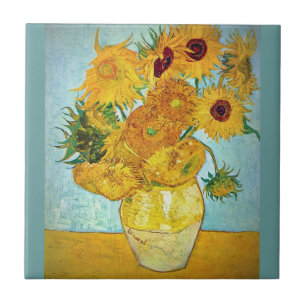 Vincent van Gogh - Vase met 12 zonnebloemen Tegeltje