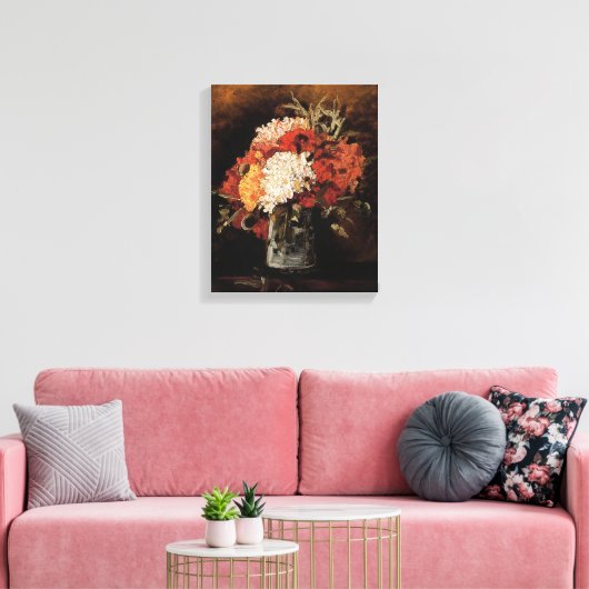 Vincent Van Gogh - Vase met anjers - Fine Art Canvas Afdruk (Insitu (Woonkamer))