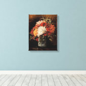 Vincent Van Gogh - Vase met anjers - Fine Art Canvas Afdruk (Insitu (Houten vloer))