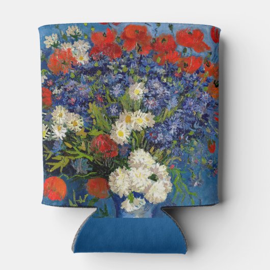 Vincent van Gogh - Vase met Cornbloemen en papaver Blikjeskoeler (Achterkant)